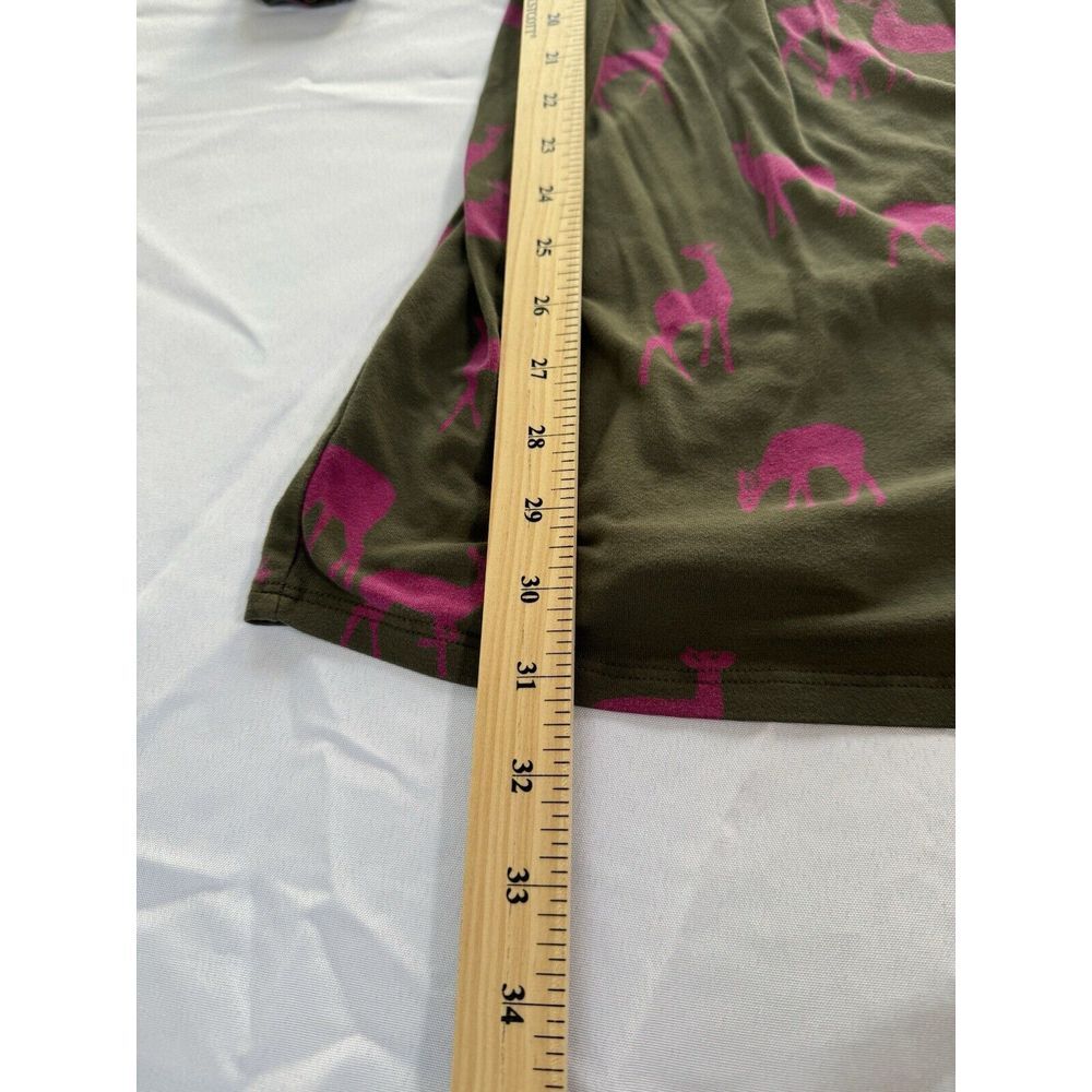 Boden Womens US‎ 4 Oh Deer Jersey Dress Midi Knit Printed Novelty Green Pink - Picture 3 of 7